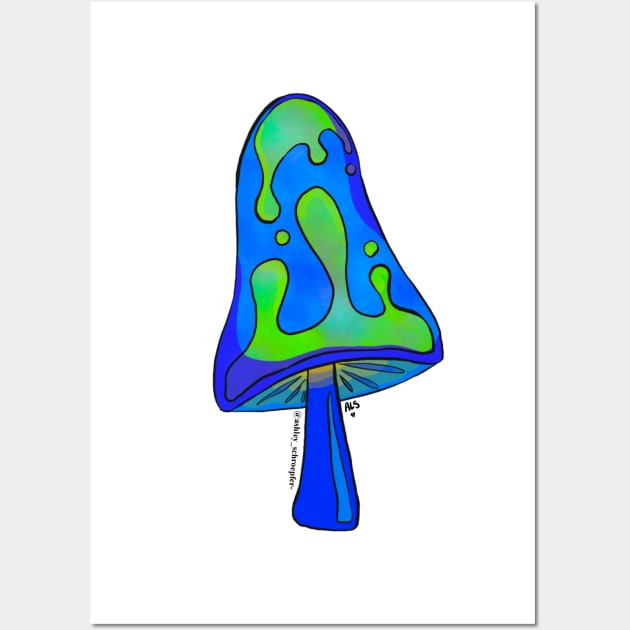 Lava Lamp Mushroom, Blue Wall Art by Ashley Schroepfer